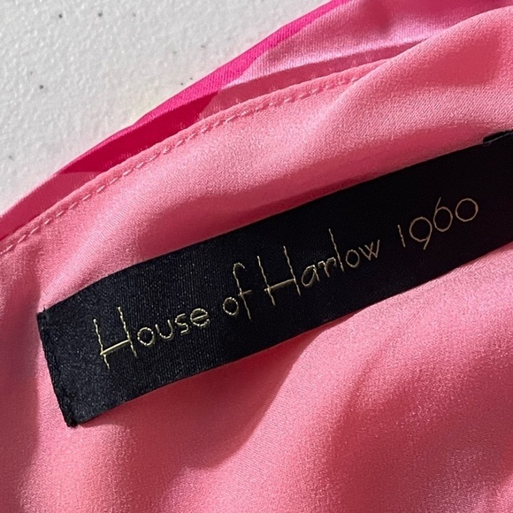 House Of Harlow 1960 Strapless Midi Maxi Dress Orange Pink Psychedelic Small - Picture 7 of 13